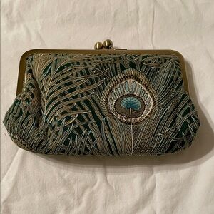 Artistic Green and Brown Clutch
